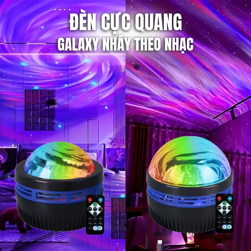 Đèn Ngủ Đèn Galaxy Cực Quang, Đèn Xoay 360 Độ 7 Màu, Điều Khiển Từ Xa đèn ngủ decor phòng đèn sóng nước magic lights đèn hoàng hôn đèn nebula đèn sao hoả nháy theo nhạc galaxy ngân hà đèn trời bay đèn đám mây đèn ảo giác đèn chiếu bầu trời sao