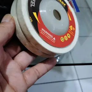 WOOL POLISH 4" INCH.GRINDA WOOL POLES STAINLESS BESI 4 INCI.PUTIH BENZ