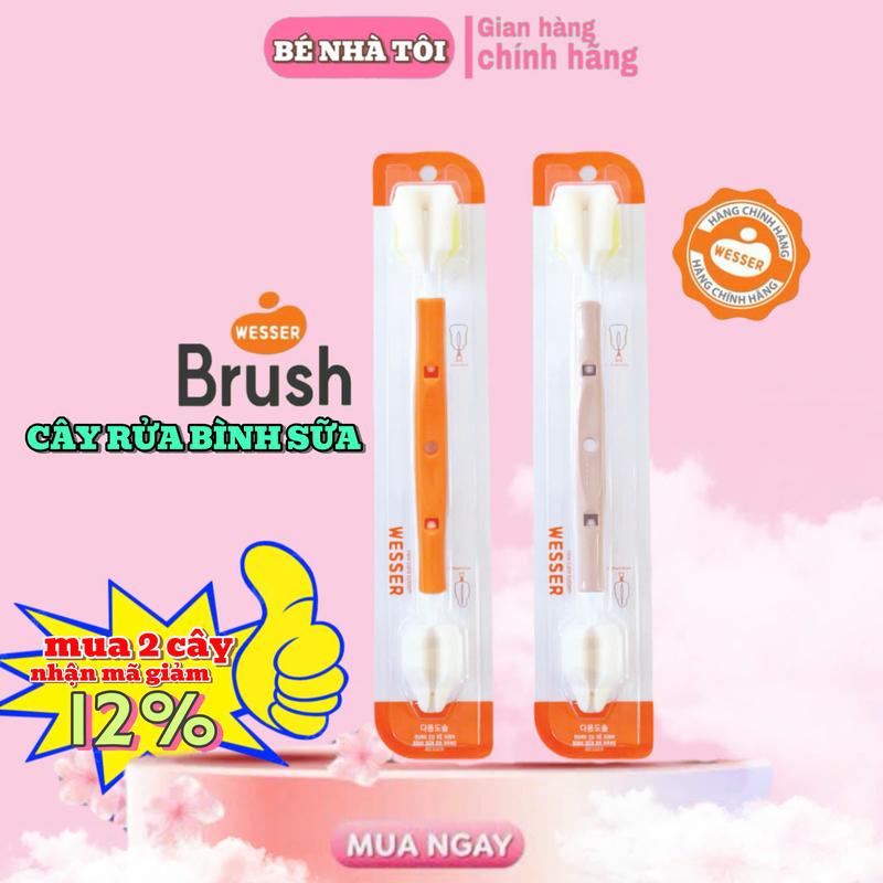 Cây Rửa Bình Sữa Wesser Rửa Núm Ty Đa Năng 2 Đầu Mút Hiệu Quả Hơn Với Cả Bình Cổ Rộng Và Bình Cổ Hẹp
