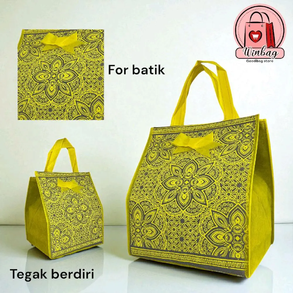(12pcs)Tas Hajatan Pita Batik Ukuran 22x22x30cm Kain Tebal TAS SOUVENIR,TAS SEMBAKO,TAS BELANJA,GOODIE BAG