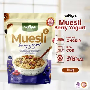 Safiya Muesli Berry Yogurt 1 Kg With Almond Sereal Oatmeal Premium Food Granola Makanan