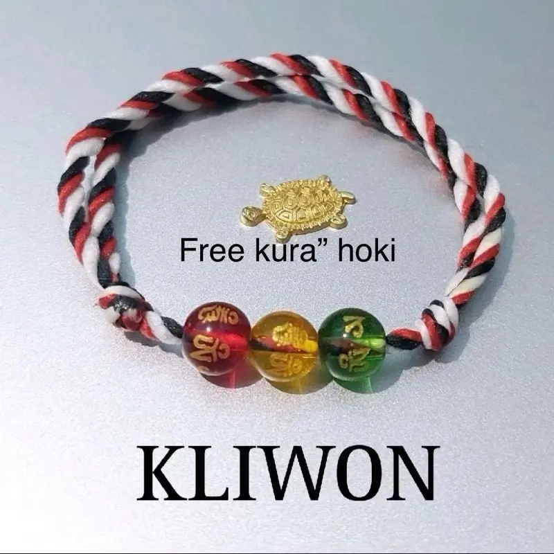 KLIWON Gelang Tridatu Tiga Kristal Aura Rejeki dengan Free Kura Kura Rejeki untuk Keberuntungan dan Kesejahteraan KLIWON Gelang Tridatu Tiga Kristal Aura Rejeki dengan Free Kura Kura Rejeki untuk Keberuntungan dan Kesejahteraan
