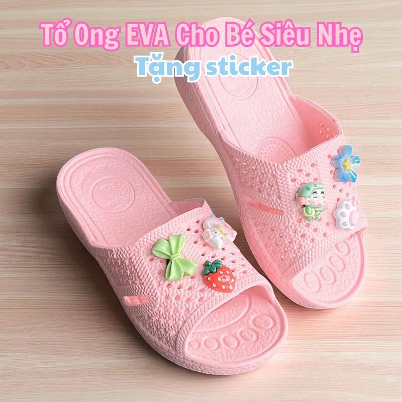 Tăng Size Dép Tổ Ong EVA Cho Bé Gắn STICKE Siêu Nhẹ Siêu Êm Tặng Sticker & Hình Dáng Dễ Thương