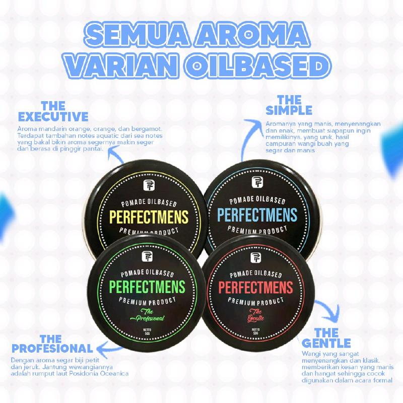 PAKET HEMAT BUNDLING POMADE OILBASED ALL VARIAN 4pcs POMADE OIL BASED POMADE PRIA PERFECTMENS FREE SISIR DAN POUCH EXCLUSIVE 2