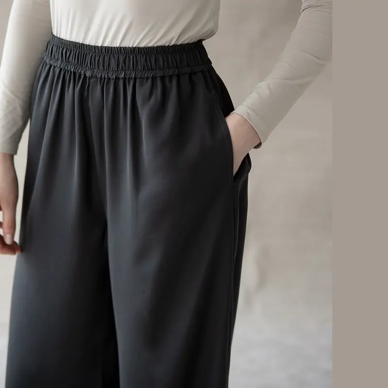 Astaka Aska Label - Celana panjang kulot wanita pinggang full karet 7