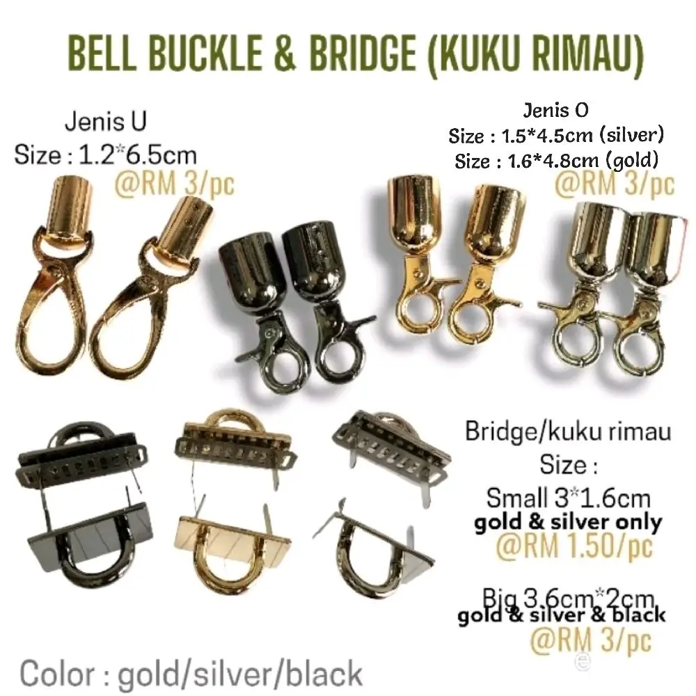 (1 pc) BAG HANDLE DIY BELL BUCKLE LOCENG BRIDGE KUKU RIMAU TAPAK SANGKUT
