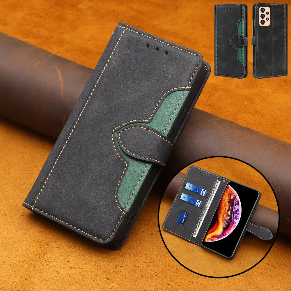 Casing PU Kulit untuk Samsung Galaxy A53 5G / SM-A536B Flip PU Dompet Keranjang Slot Siaga Menutupi Kasus Ponsel