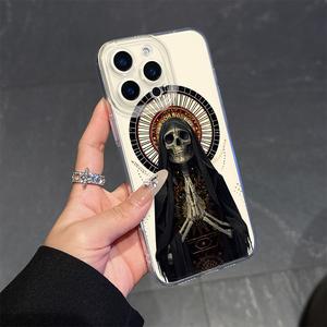 SANTA MUERTE Patrón Fundas de teléfono suave Silicona para IPHONE SAMSUNG MOTOROLA HUAWEI HONOR OPPO XIAOMI REDMI POCO INFINIX TECNO AGESX1234567890123456789 PRO MAX PLUS LITE ULTRA 5G 5G Transparente Resistente a caídas Muertos Phone Cases