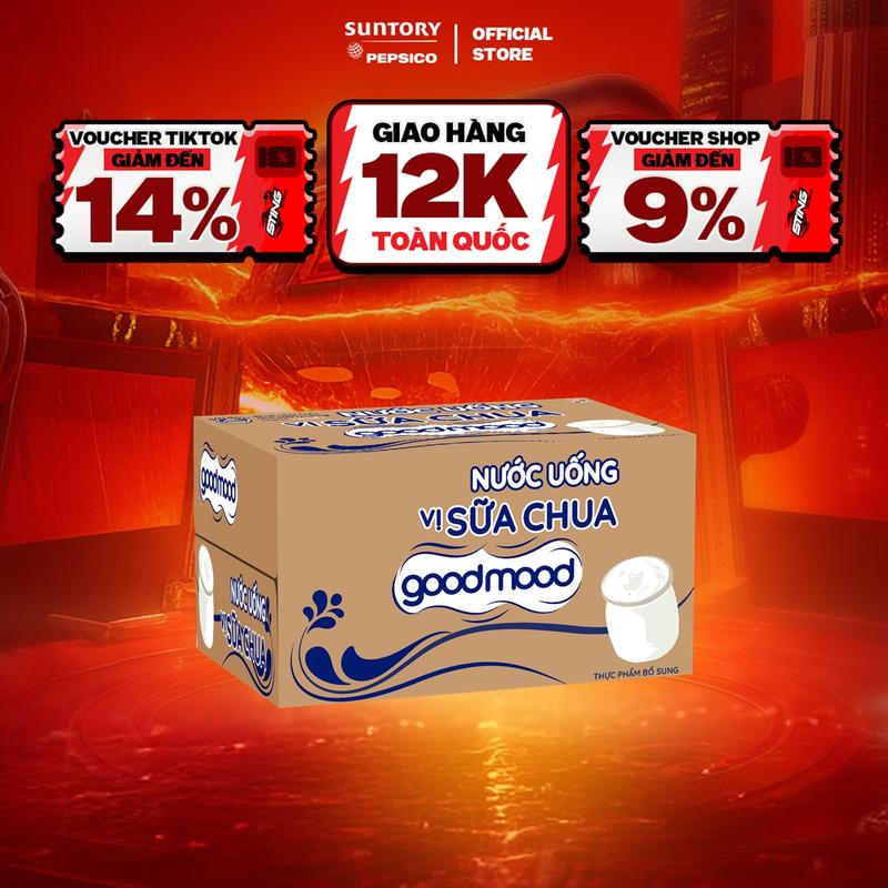 [DEAL SỐC] Thùng 24 Chai Nước Uống Vị Sữa Chua Goodmood (450ml/chai)