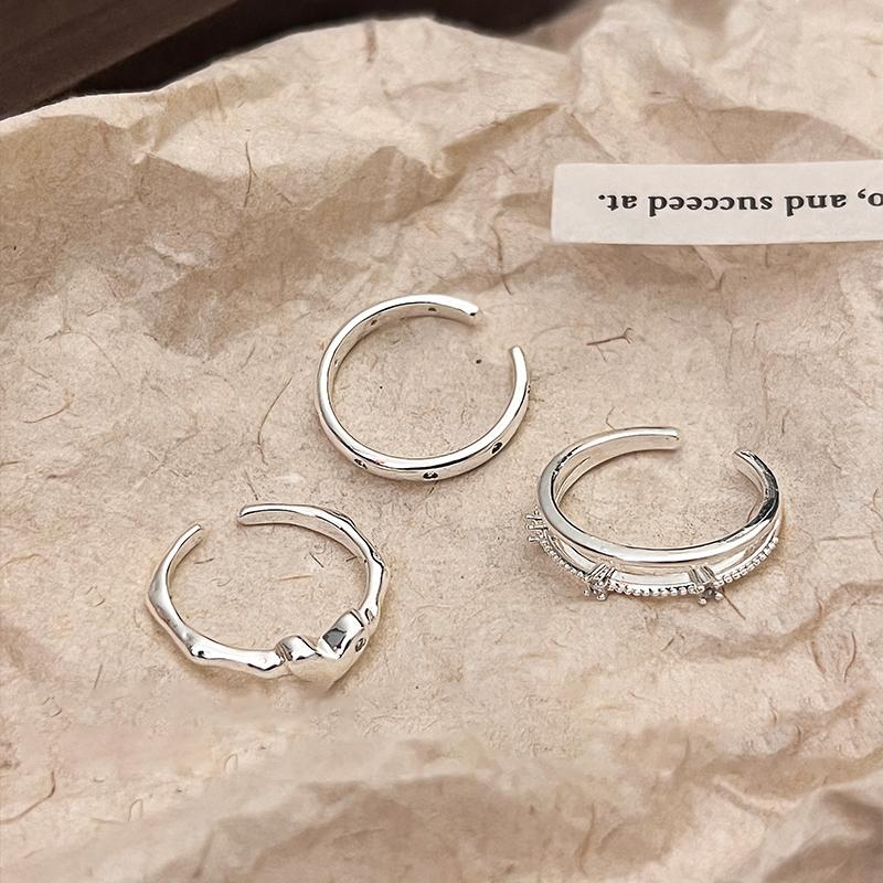 Nhẫn Mở Đôi Zircon, Thời Trang Phong Cách Hàn Quốc Của Tình Yêu, Dành Cho Phụ Nữ Và Học Sinh, Thiết Kế Tinh Tế Thích Hợp Làm Quà Tặng Sinh Nhật, Ins Exquisite 5