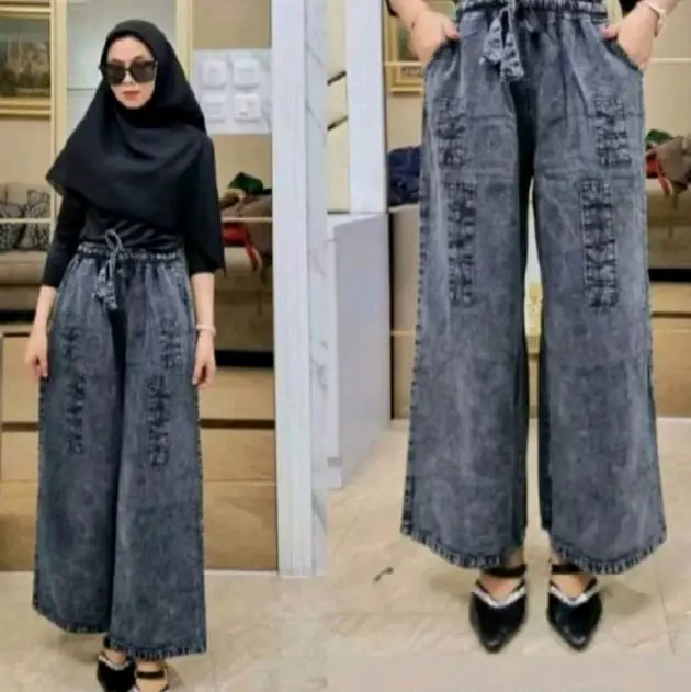 Kulot Sobek Jeans//Celana Kulot Sobek Jeans Premium Muat BB 40-65KG