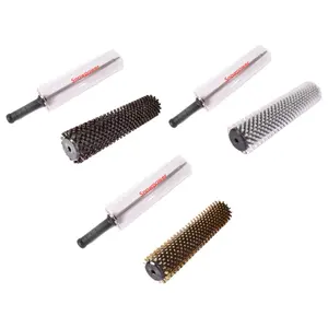 Ski Brush Kit Nonslip Rubber Handle Snowboard Maintenance with Axle Handle Cover Professional Ski Brush Cover Ski Wax Brush