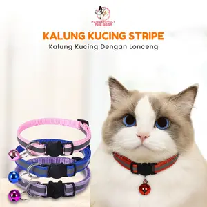 Pawsitive Vibes Kalung Kucing Reflektif dengan Lonceng - Kalung Hewan Peliharaan Dengan Strip Reflektif Adjustable - Aksesoris Kucing