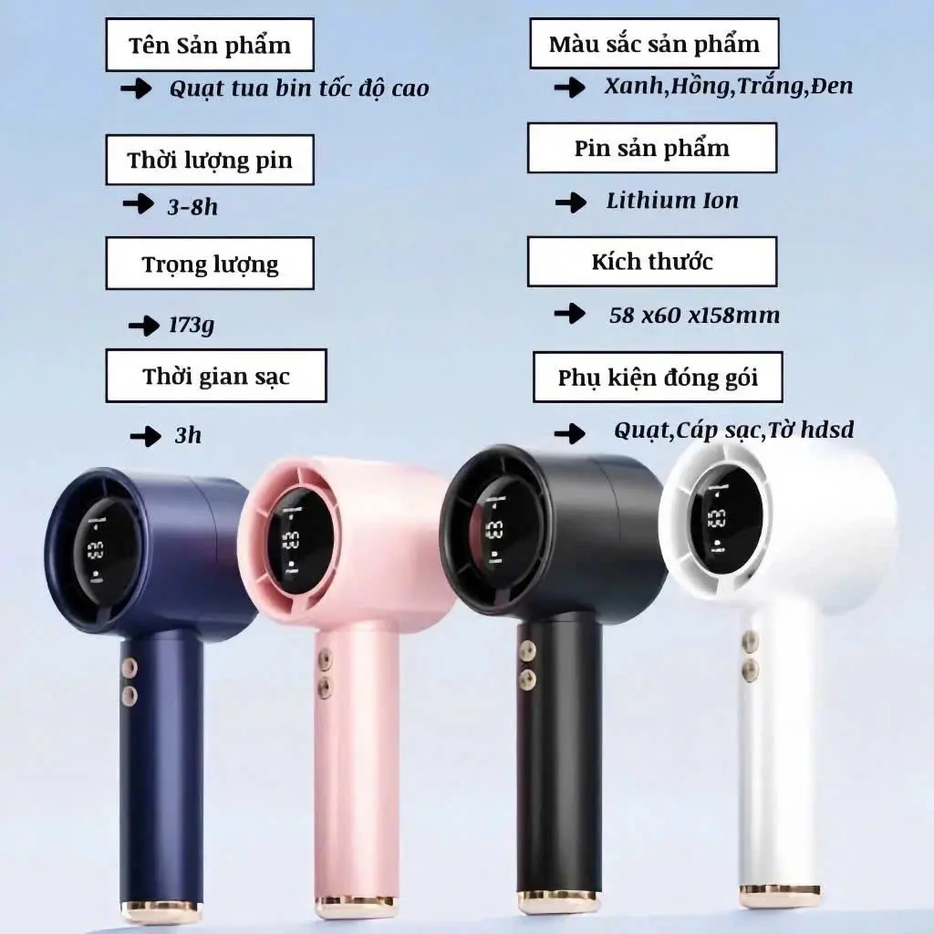 [ ĐỘC QUYỀN VINHBANHBO ]Quạt Cầm Tay Tốc Độ Cao Siêu Tốc N68 100 Tốc Độ Gió kèm Móc Treo, Quạt mini cầm tay 4000 mAh di động có thể sạc gió mạnh 100 tốc độ turbo phản lực