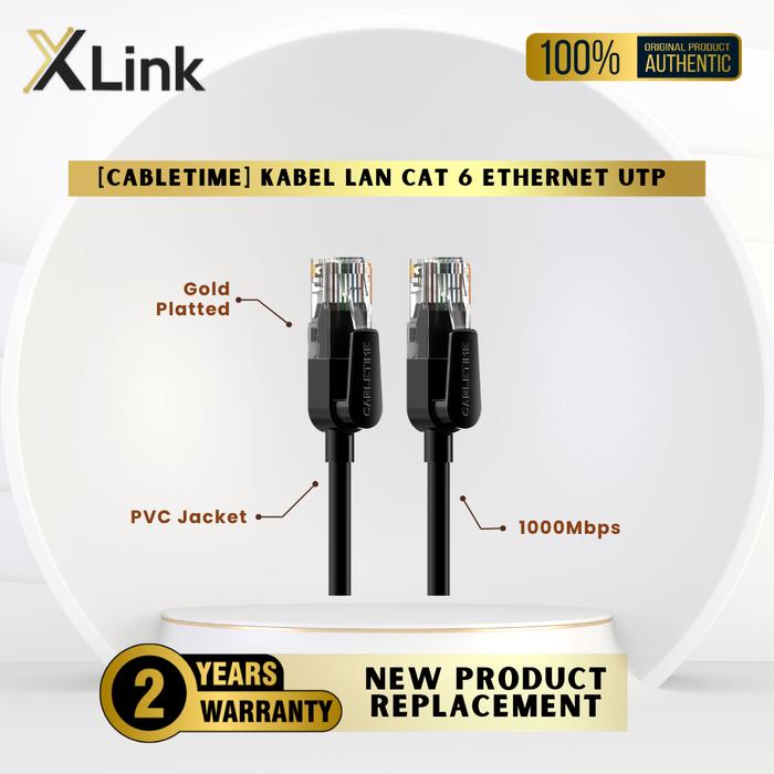 Gambar 10M Kabel LAN RJ45 Cat 6 UTP Ethernet Gigabit CABLETIME dari XLink Surabaya Kota Surabaya Tokopedia