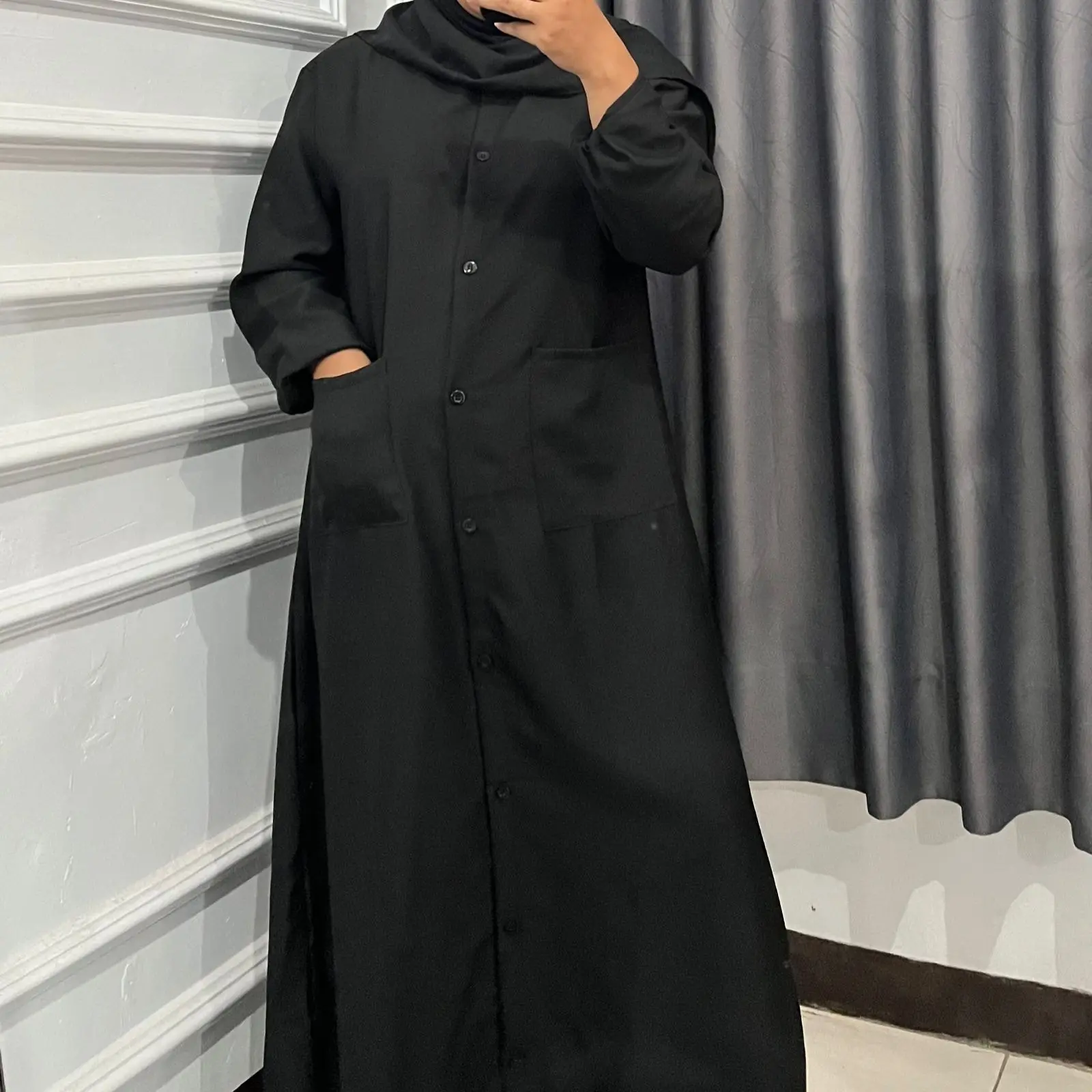 Kimora Dress Saku Depan Bahan ITY Crepe - Gamis Terbaru Banyak Ukuran Muat Untuk BB 40-95kg - Gamis Terlaris