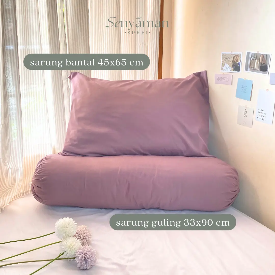 Senyaman Sprei - Bundle set Sarung Bantal Guling Polos 1 Set (Bahan Microtex)
