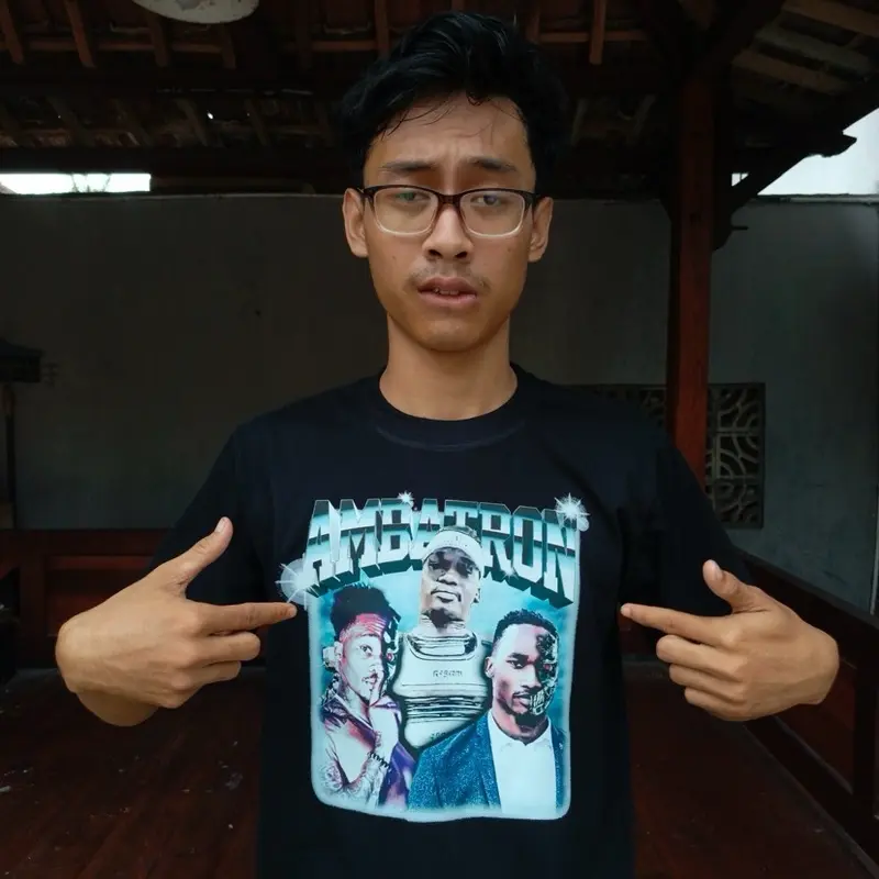 KAOS AMBATRON HITAM COTTON COMBED 30S 3