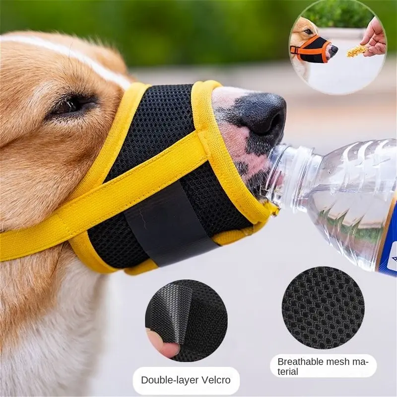 Mặt nạ cho chó, để huấn luyện thú cưng, chống vết cắn, chống sủa, chống tình huống Nhiễm Nhầm Lưới thoáng khí, có thể điều chỉnh 0