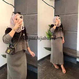 Vizhyaa_hijabstore RACHIMI DRESS Pakaian Muslimah Wanita Busana Muslim Wanita / Dress Set Inner Dan Vest