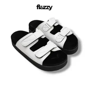 FLAZZY FOOTWEAR Sandal wanita platform alizha - sandal casual wanita 2 strap - sandal slide velcro - sandal kaia Sendal