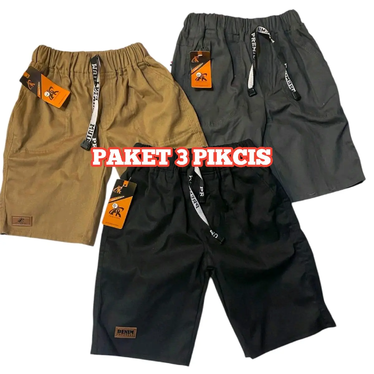 Celana Pendek Polos Paket 3 Pics Celana Anak 1-12 Tahun Bahan Katun Strett Melar Fahsion Anak celana chinos anak laki laki