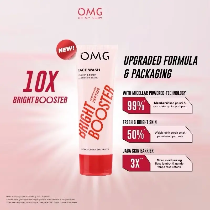 Paket Hemat Skincare OMG dengan Kacamata Normal Unisex dari Korea - Wanita, Perawatan, Pria bisa pakai /OMG Oh My Glow Peach Glowing Face Wash Untuk Semua Jenis Kulit 50 gr Satu-satunya pembersih wajah dengan teknologi terkini yang mengandung peach extrac 6