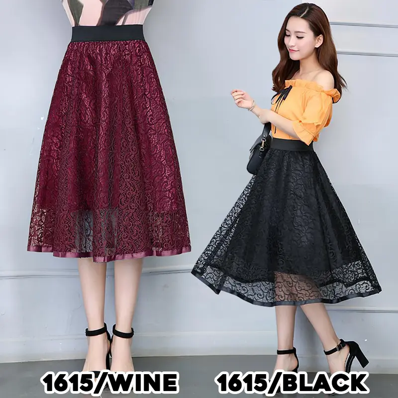 KARAKOREA R602 Yoona Flare Skirt /Midi / Rok Panjang / korean 8