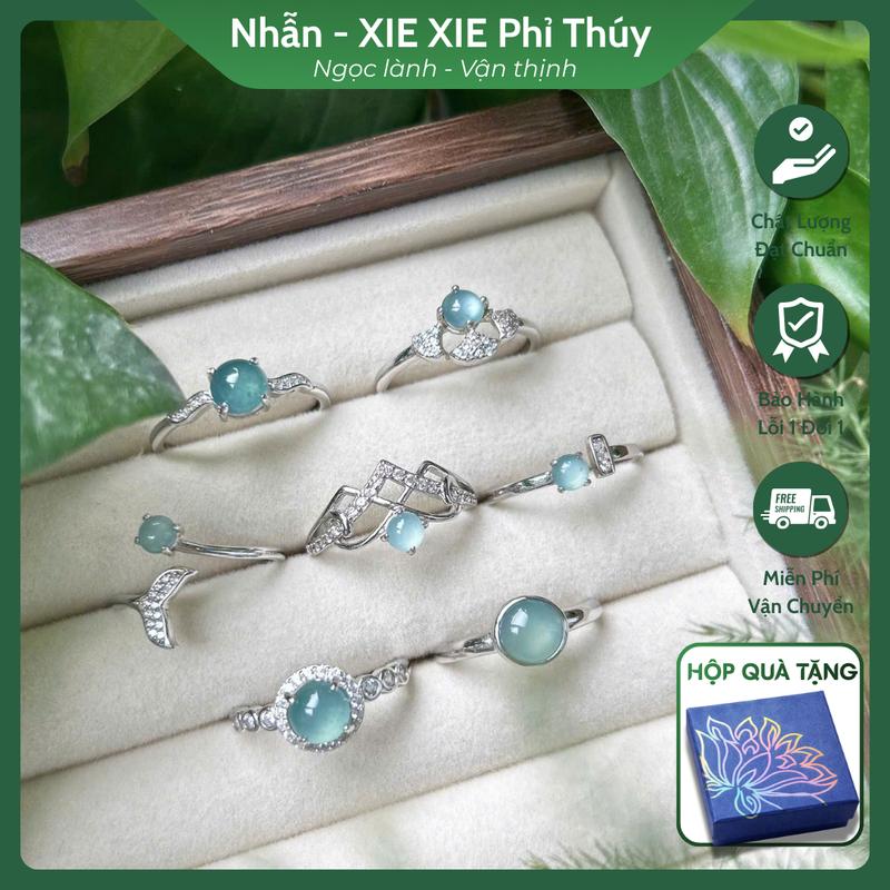   HÀNG HOT  NHẪN BẠC VIÊN CHỦ CẨM THẠCH PHỈ THÚY - LỰA MẪU TRÊN LIVE 