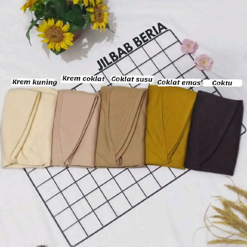 Jilbab Arfa Afra Bergo Instan BERIA Pad Standar SIZE XS,S,M,L,XL,2XL DAN 3XL Kerudung Bahan Kaos Premium Adem Dan Lembut Putih, Hitam, Navy, Coklat Panjang 5