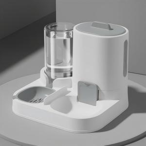 Combinación de Alimentador y Bebedero para Gatos, Dispensador Automático para Mascotas, Set de Tazón de Acero Inoxidable Desmontable, Contenedor de Alimento para Perros Fácil de Limpiar