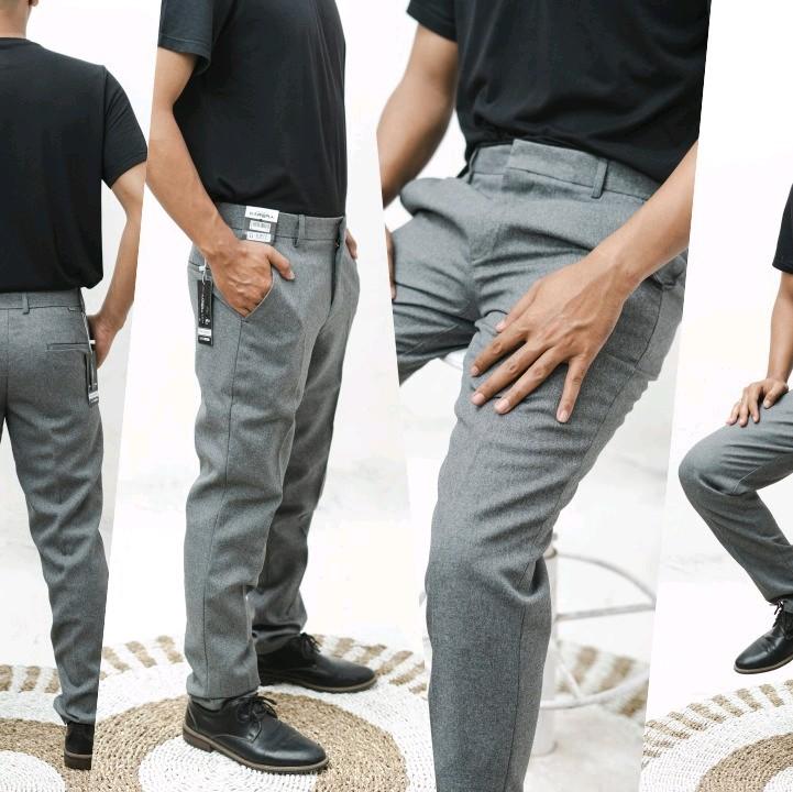 Karera Celana Formal Pria slimfit Original Panjang Kantor Abu Muda abu tua Hitam navy cream Kerja formal Kain 6