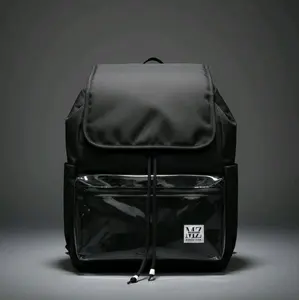 EMZIBAG tas ransel backpack sekolah kuliah kerja puffy jasper polyester laptop 14 inch mazaa hitam mokaa