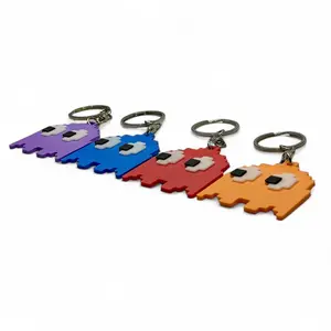 Gantungan Kunci Ghost Gang Pacman Pixel 3D Print - Multi Color Keychain Costum
