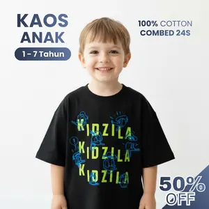 KIDZILA Kaos Oversize Anak-Anak Unisex Nyaman Dipakai | Kaos Full Katun Combed 24s Premium Anak 1-7 Tahun