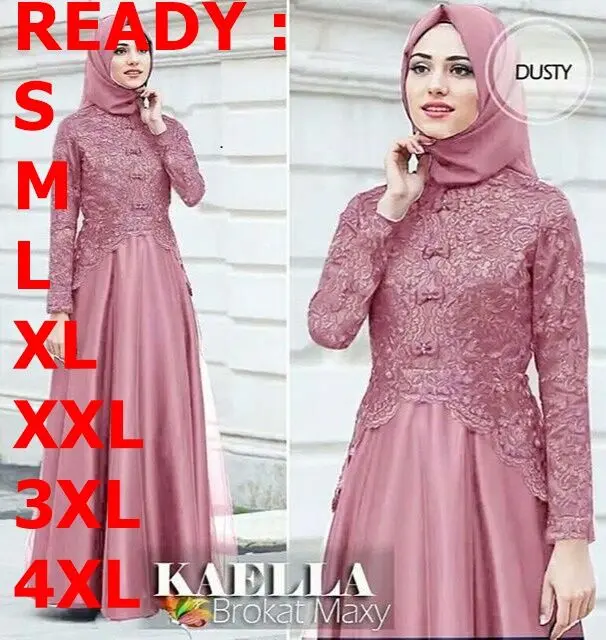Terbaru 2024 Baju Gamis Brokat Kaella Maxy Dress Wanita S M L XL XXL 3XL 4XL Dress Kondangan Lebaran Terlaris Fashion Muslim Kekinian Murah Bisa COD 8
