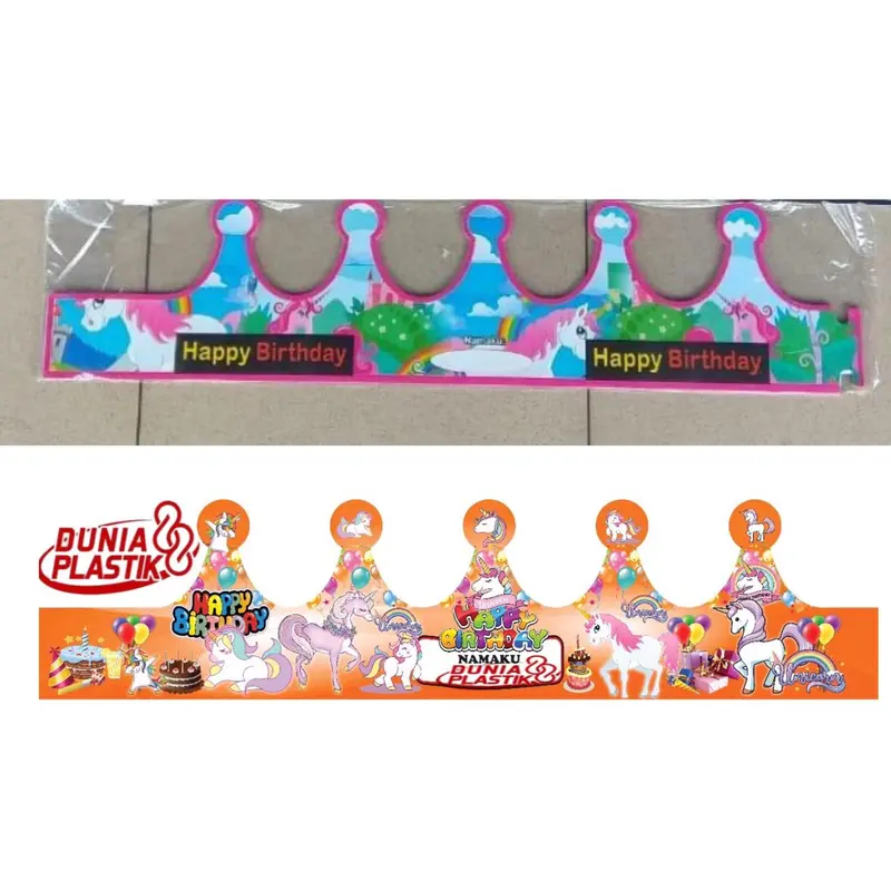 HARGA/PACK isi10pcs TOPI kertas MAHKOTA karakter anak perlengkapan souvenir ultah ulang tahun birthday 2