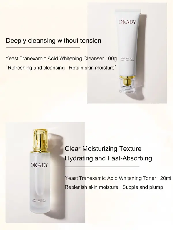 OKADY Profesional Kecantikan skincare korea Set terbaik perawatan kulit GLOWING , MEMUTIHKAN , MENCERAHKAN , MELEMBABKAN , meremajakan kulit elastis & kencang 3