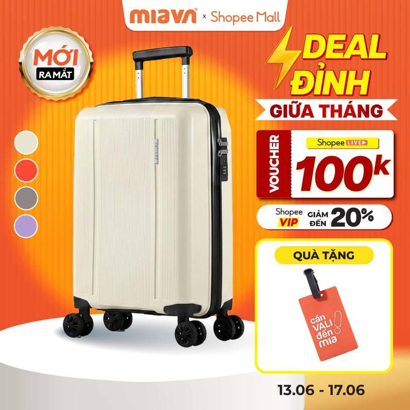 TOP Vali Kéo MIAvn Larita ORIX Size 20/24 Inch - Nhựa PP Siêu Bền, Hạn Chế Bể…