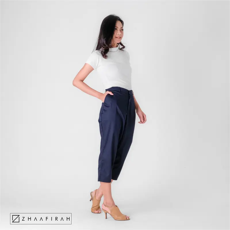 Celana Wanita Casual Kekinian 7/8 - Ankle Pants - Skinny Trouser Pants Women Kulot Panjang Drill Katun Linen 2