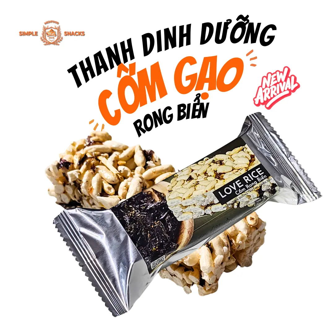 Thanh Love Rice Rong Biển | Healthy Snack Không Chiên Dầu – Chuẩn USDA Smart Snacks | MEDIFOOD