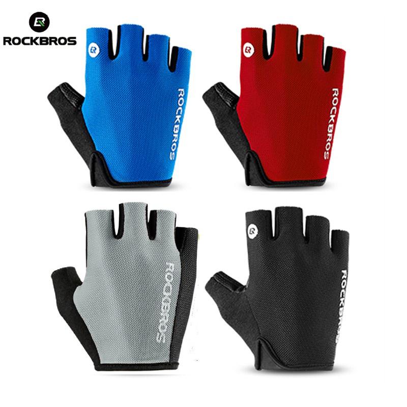 Găng Tay Xe Đạp ROCKBROS Mùa Hè Hở Ngón Tay Chống Sốc Thoáng Khí Thích Hợp Để Đạp Xe Xe Đạp Leo Núi MTB Găng Tay Thể Thao Dành Cho Nam Và Nữ Thiết Bị Đạp Xe