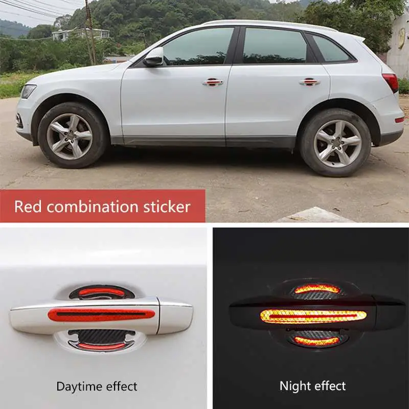 Sticker Reflective Gagang Pintu Mobil Car Scratch Resistant 4 PCS - 1184 Bumper sticker truck stiker  reflektif 7