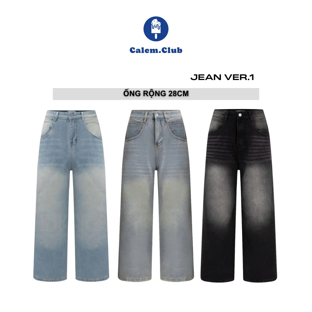 Calem Club - Quần Jeans Ống Suông Ver 1 Nhiều Màu Tôn Dáng Form Unisex Nam Nữ