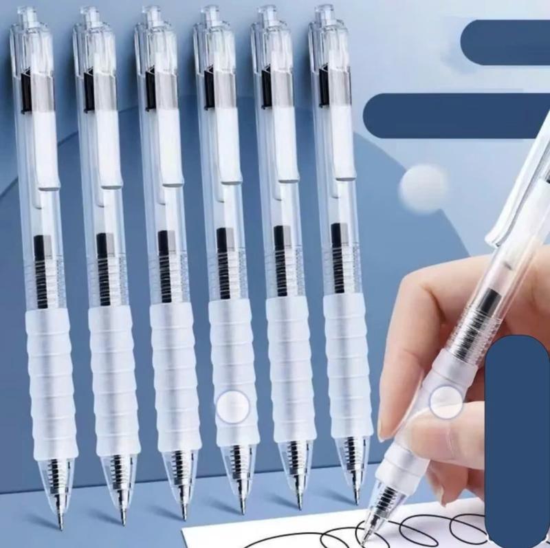 Combo 10 bút Mực Đen + 50 ruột Chọn Màu Bút Bi Gel Bấm Có Định Vị Tay Cầm Mực Xanh Đen Đỏ Dùng Trong Học Tập và Văn Phòng