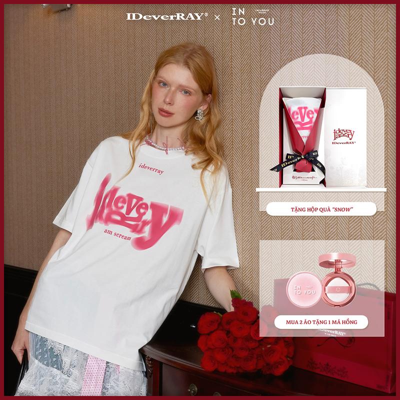 HỘP SNOW Áo thun cotton IDeverRAY unisex nam nữ cao cấp thời trang chính hãng - Hộp quà tặng Heartbeat - Rung động form oversize chất liệu vải cotton 260gsm