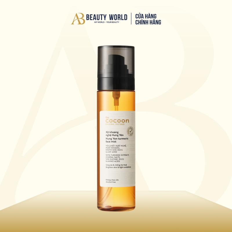 DATE 09 2026 Xịt Khoáng Nghệ Hưng Yên Cocoon Giúp Sáng Da Làm Mờ Vết Thâm Giữ Cho Lớp Trang Điểm Bền Màu 130ml | AB BEAUTY WORLD