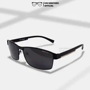 Kacamata Pria Anti UV & Polarized New P24, Frame Metal & Plastik, Lensa Polycarbonate 100% Original, Cocok untuk Olahraga & Berkendara, Kacamata Sporty Elegan