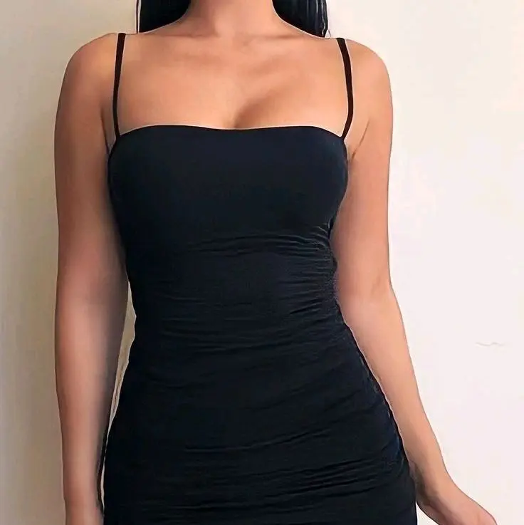 Tanktop wanita korea kekinian - Tanktop Bodycon dress ketat model korean styl BB 35-85kg Casual 4