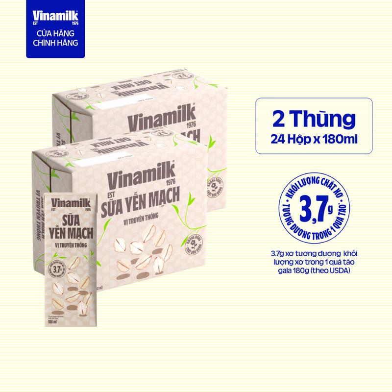 CODCombo 2 thùng Sữa yến mạch Vinamilk hộp 180ml